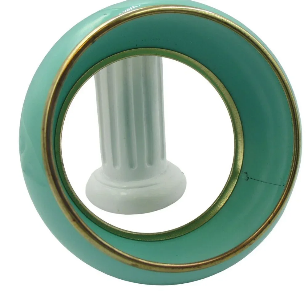 Vintage chunky Bangle Bracelet Turquoise Gold Metal Oversized 80's - Picture 3 of 3